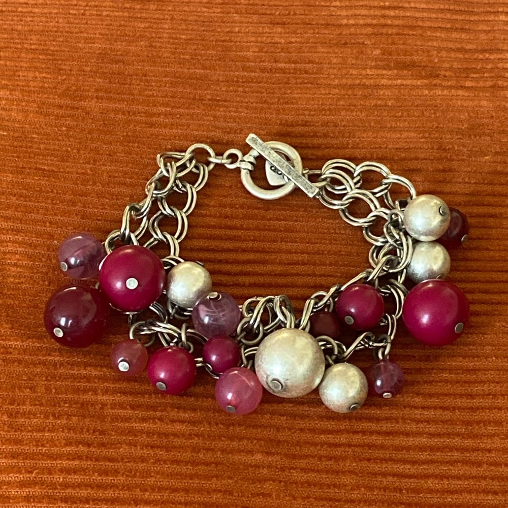 American Eagle Outfitters Two Strand Beaded Bracelet ‘Live Your Life’ Charm